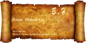 Baar Huberta névjegykártya